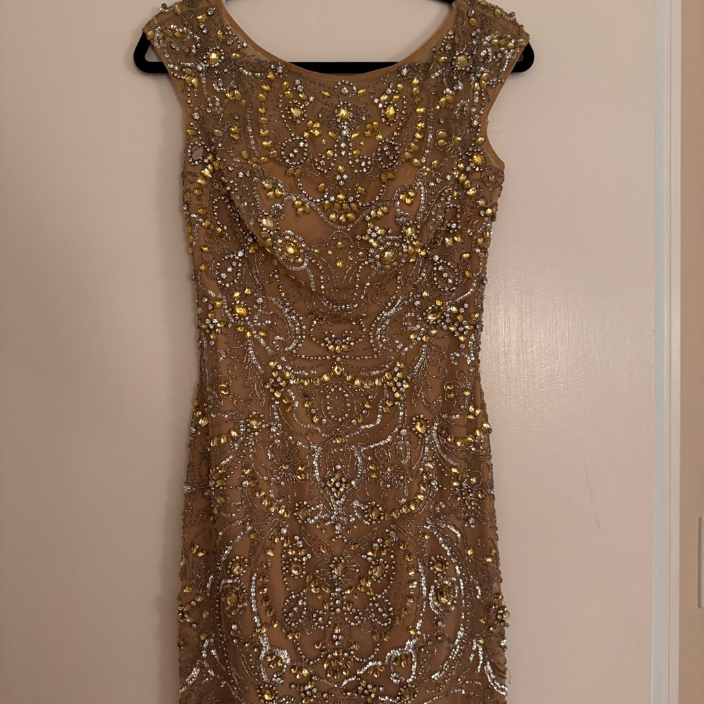 Sherri Hill Gold And Silver Embellished Dress